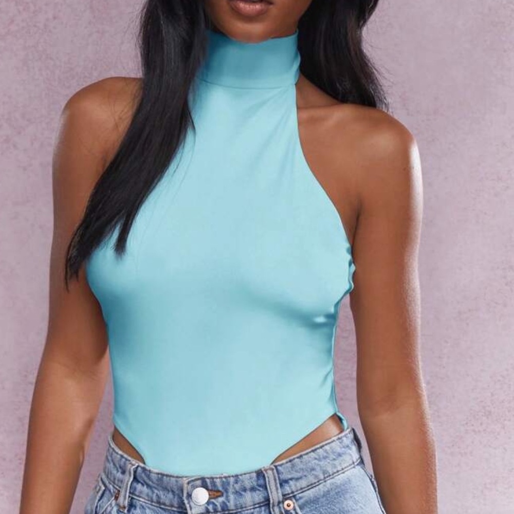 MISSGUIDED X SHEIN polo halter bodysuit